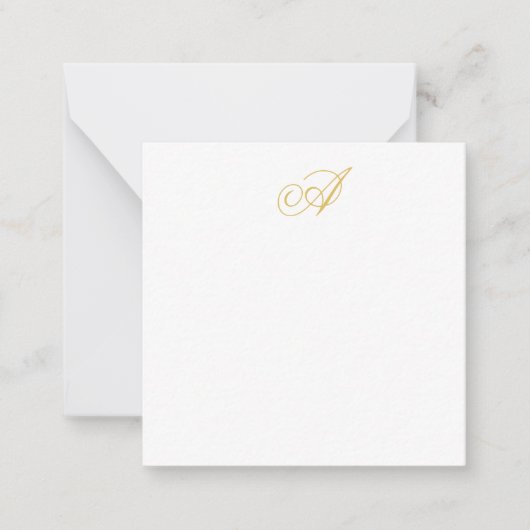 Gouden Kleur Monogram Professioneel Klassiek Initi Notitiekaartje (Voorkant)