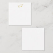 Gouden Kleur Monogram Professioneel Klassiek Initi Notitiekaartje (Voorkant / Achterkant)