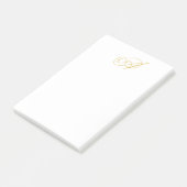 Gouden Kleur Monogram Professioneel Klassiek Initi Post-it® Notes (Schuin)