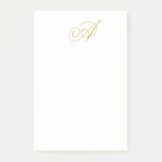 Gouden Kleur Monogram Professioneel Klassiek Initi Post-it® Notes (Voorkant)