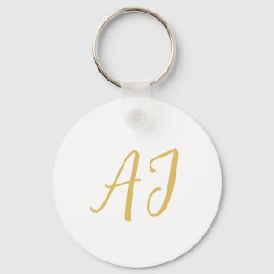 Gouden Kleur Monogram Professioneel Klassiek Initi Sleutelhanger