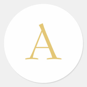 Gouden Kleur Monogram Professioneel Op Maat Ronde Sticker