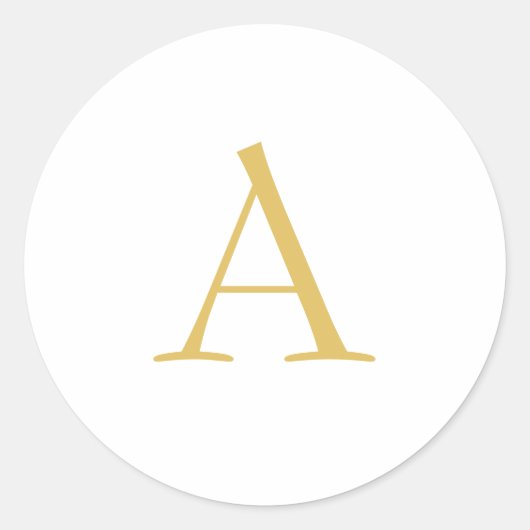 Gouden Kleur Monogram Professioneel Op Maat Ronde Sticker (Voorkant)