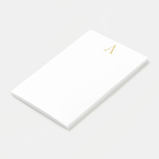 Gouden Kleur Monogram Professionele Douane Post-it® Notes (Schuin)
