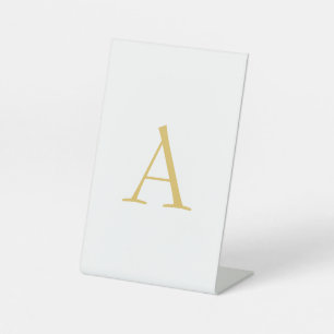 Gouden Kleur Monogram Professionele Douane Reclamebord Met Voetstuk
