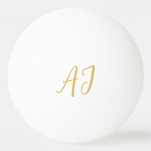 Gouden Kleur Monogram Professionele Klassieke Init Pingpongbal (Voorkant)