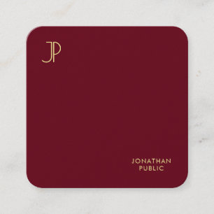 Gouden kleur Monogram Sjabloon Premium Pearl Luxur Vierkante Visitekaartje