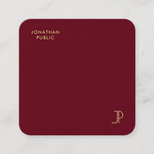 Gouden kleur Monogrammed Premium Pearl Luxury Vierkante Visitekaartje