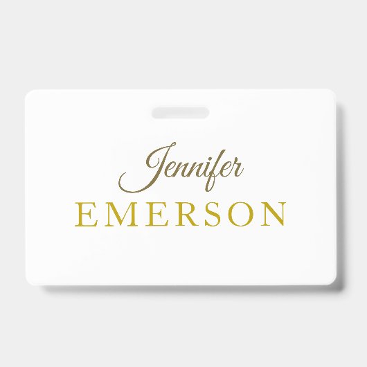 Gouden kleur naam professioneel minimalistisch mod badge (Voorzijde)