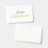 Gouden kleur naam professioneel minimalistisch mod badge (Voor- en achterkant)