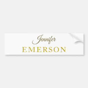 Gouden kleur naam professioneel minimalistisch mod bumpersticker