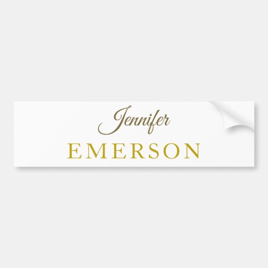 Gouden kleur naam professioneel minimalistisch mod bumpersticker (Voorkant)