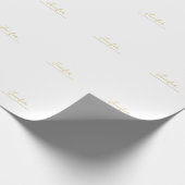 Gouden kleur naam professioneel minimalistisch mod cadeaupapier (Hoek)
