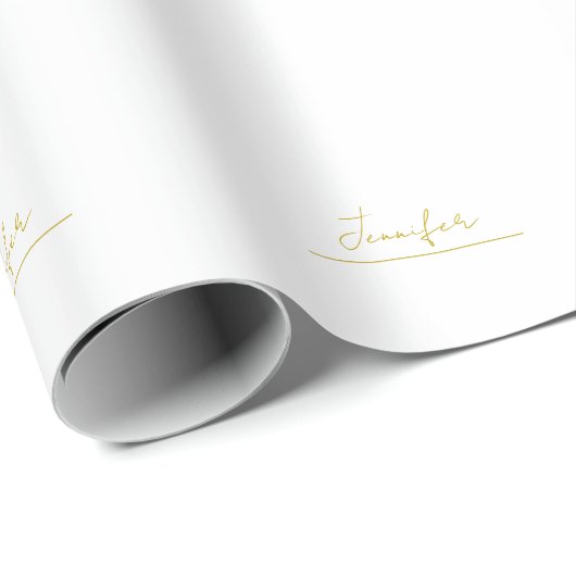 Gouden kleur naam professioneel minimalistisch mod cadeaupapier (Rol Hoek)