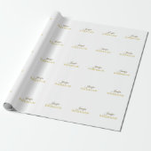 Gouden kleur naam professioneel minimalistisch mod cadeaupapier (Uitgerold)