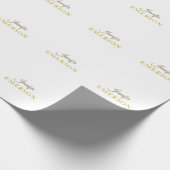 Gouden kleur naam professioneel minimalistisch mod cadeaupapier (Hoek)