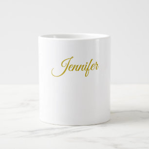 Gouden kleur naam professioneel minimalistisch mod grote koffiekop