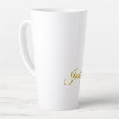 Gouden kleur naam professioneel minimalistisch mod latte mok (Linkerhoek)