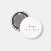 Gouden kleur naam professioneel minimalistisch mod magneet (Voorkant / Achterkant)
