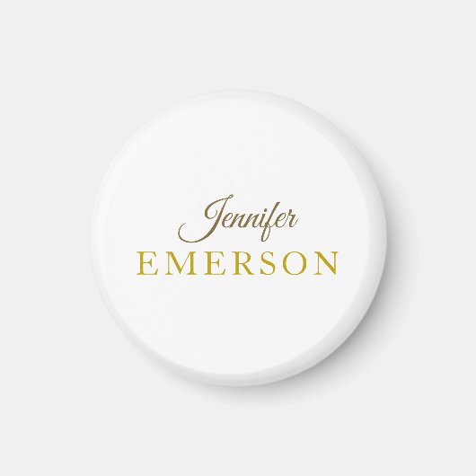 Gouden kleur naam professioneel minimalistisch mod magneet (Voorkant)