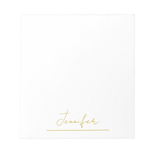 Gouden kleur naam professioneel minimalistisch mod notitieblok (Voorkant)