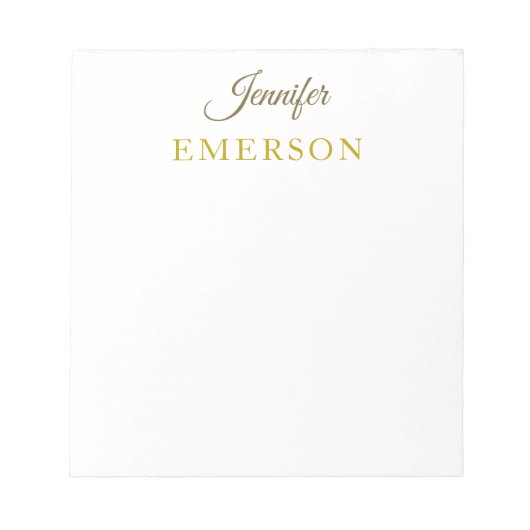 Gouden kleur naam professioneel minimalistisch mod notitieblok (Voorkant)