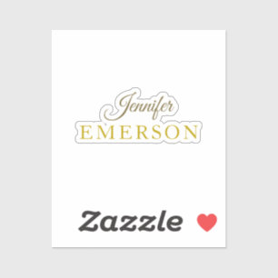Gouden kleur naam professioneel minimalistisch mod sticker