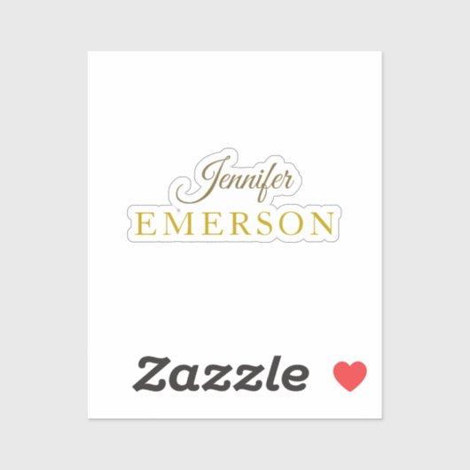 Gouden kleur naam professioneel minimalistisch mod sticker (Vel)