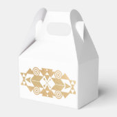 Gouden Kleur Noords Patroon op Wit Bedankdoosjes (Achterkant)