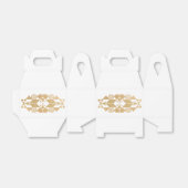 Gouden Kleur Noords Patroon op Wit Bedankdoosjes (Uitgevouwen)