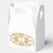 Gouden Kleur Noords Patroon op Wit Bedankdoosjes (Geopend)