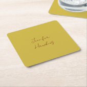 Gouden kleur professioneel gewoon handschrift kartonnen onderzetters (Schuin)