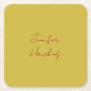 Gouden kleur professioneel gewoon handschrift kartonnen onderzetters