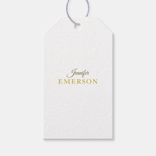 Gouden kleur professioneel minimalistisch modern e cadeaulabel (Voorkant)