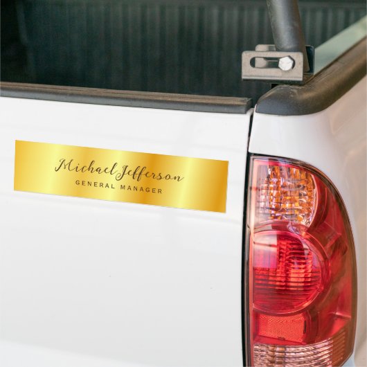 Gouden Kleur Professionele Handgeschreven Script Bumpersticker (Op Truck)