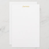 Gouden Kleur Professionele Trendy Minimalistische  Briefpapier (Voorkant / Achterkant)