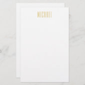 Gouden Kleur Professionele Trendy Minimalistische Briefpapier (Voorkant / Achterkant)