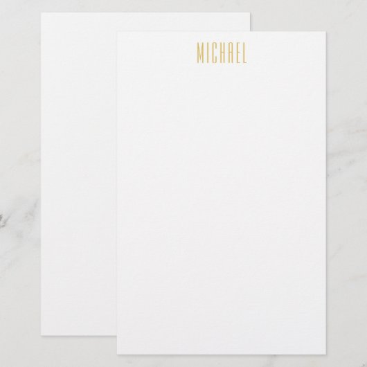Gouden Kleur Professionele Trendy Minimalistische  Briefpapier (Voorkant / Achterkant)