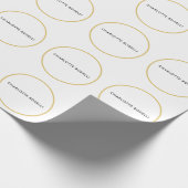 Gouden Kleur Randen Witte Minimalistische Professi Cadeaupapier (Hoek)