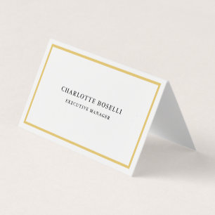 Gouden Kleur Randen Witte Minimalistische Professi Visitekaartje