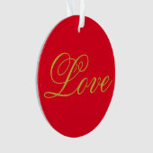 Gouden Kleur Schrift Rode Liefde Bruiloft Calligra Ornament (voorkant)