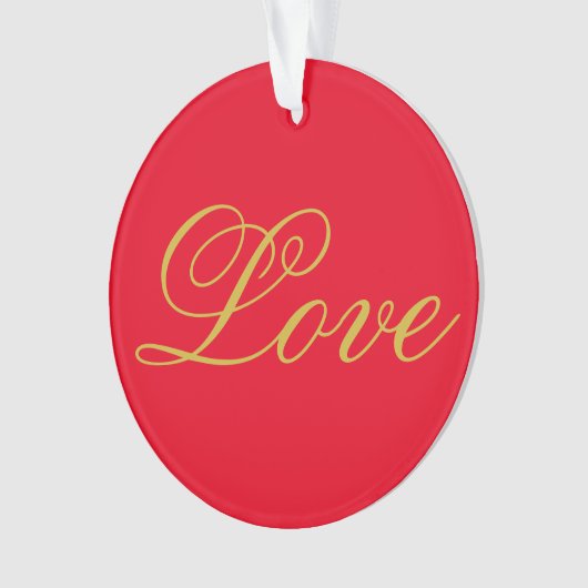 Gouden Kleur Schrift Rode Liefde Trouw Calligrafie Ornament (voorkant)