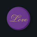 Gouden Kleur Script Liefde Paarse Bruiloft Kalligr Magneet<br><div class="desc">U kunt de doopvonten en de kleuren gemakkelijk veranderen. U kunt uw logo en achtergrondafbeelding ook toevoegen zoals u wilt.</div>