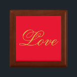 Gouden Kleur Script Rood Liefde Bruiloft Kalligraf Cadeaudoosje<br><div class="desc">U kunt de doopvonten en de kleuren gemakkelijk veranderen. U kunt uw logo en achtergrondafbeelding ook toevoegen zoals u wilt.</div>