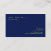 Gouden Kleur Tekst Premium Dik Luxe Blauw Visitekaartje (Achterkant)