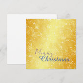 Gouden Kleur Vrolijk Kerstmis Familie Bericht Nieu Feestdagenkaart (Voorkant / Achterkant)