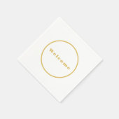 Gouden Kleur Welkom Feest Minimalistische Professi Servet (Hoek)