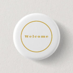 Gouden Kleur Welkomstfeest Minimalistisch Professi Ronde Button 3,2 Cm