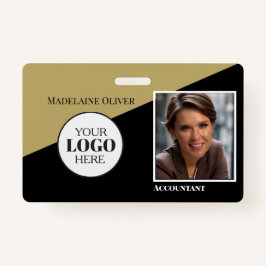 Gouden kleur Wit Medewerker ID Foto Logo Badge