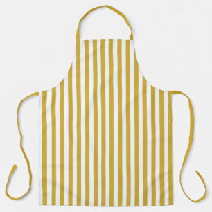 Gouden Kleur & Witte Strepen Gestreept Schort